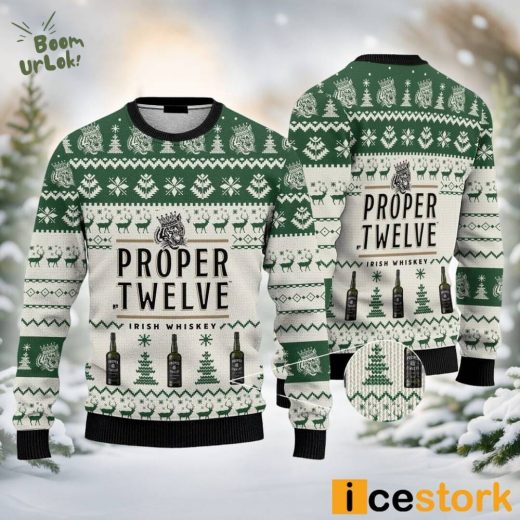 Proper Twelve Irish Whiskey Ugly Christmas Sweater