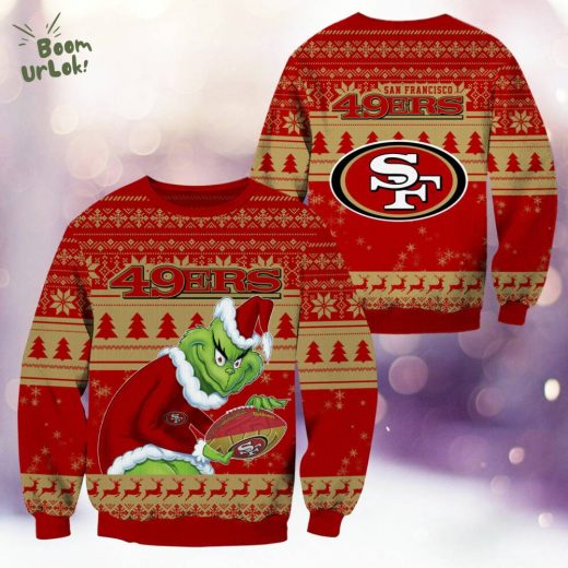 San Francisco 49ers Christmas Grinch Knitted Sweater – Festive NFL Wear