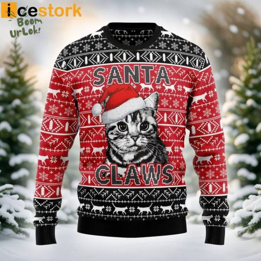 Santa Claws Cat Ugly Christmas Sweater