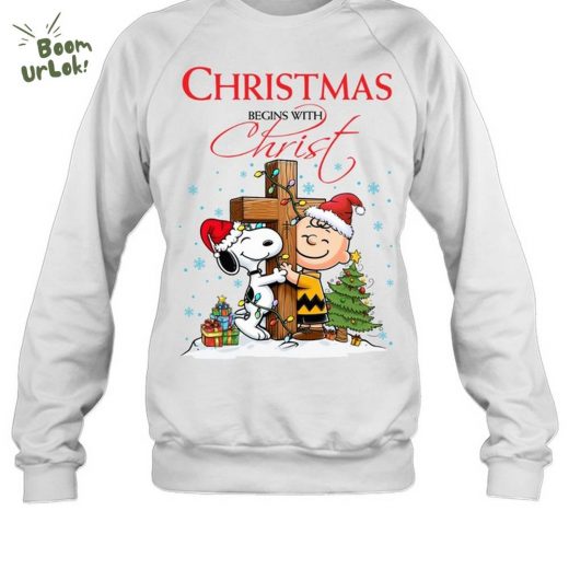 Snoopy Christmas Begins With Christ Sweatshirt M131