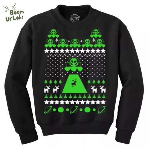 Unisex Alien Abduction Ugly Christmas Sweatshirt