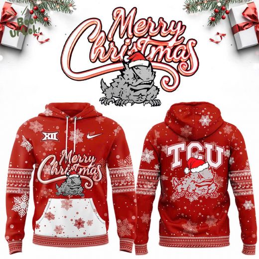 2024 TCU Football Merry Christmas Premium Hoodie – Red Holiday Edition