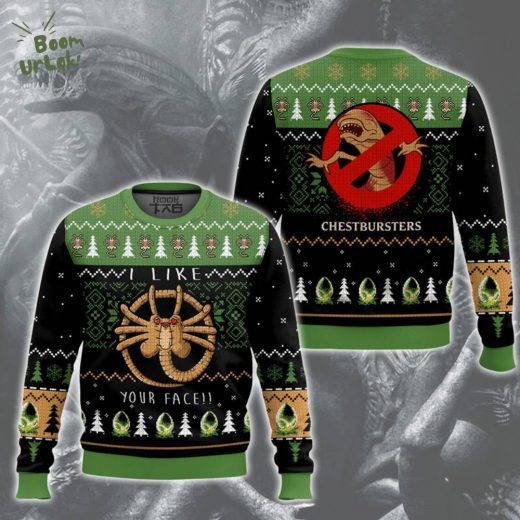 Alien Facehugger Ugly Christmas Sweater – Sci-Fi Horror Christmas Special