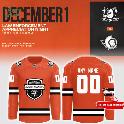 Anaheim Ducks 2024 Law Enforcement Appreciation Night Premium Custom Jersey – Limited Edition