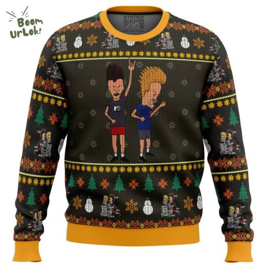 Beavis and Butthead Rock On Ugly Christmas Sweater – Comedy Christmas Edition