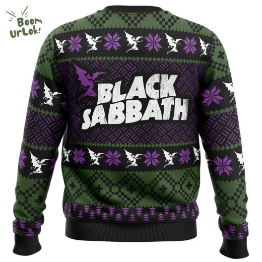 Black Sabbath Rock ‘n Roll Ugly Christmas Sweater – Holiday Music Edition