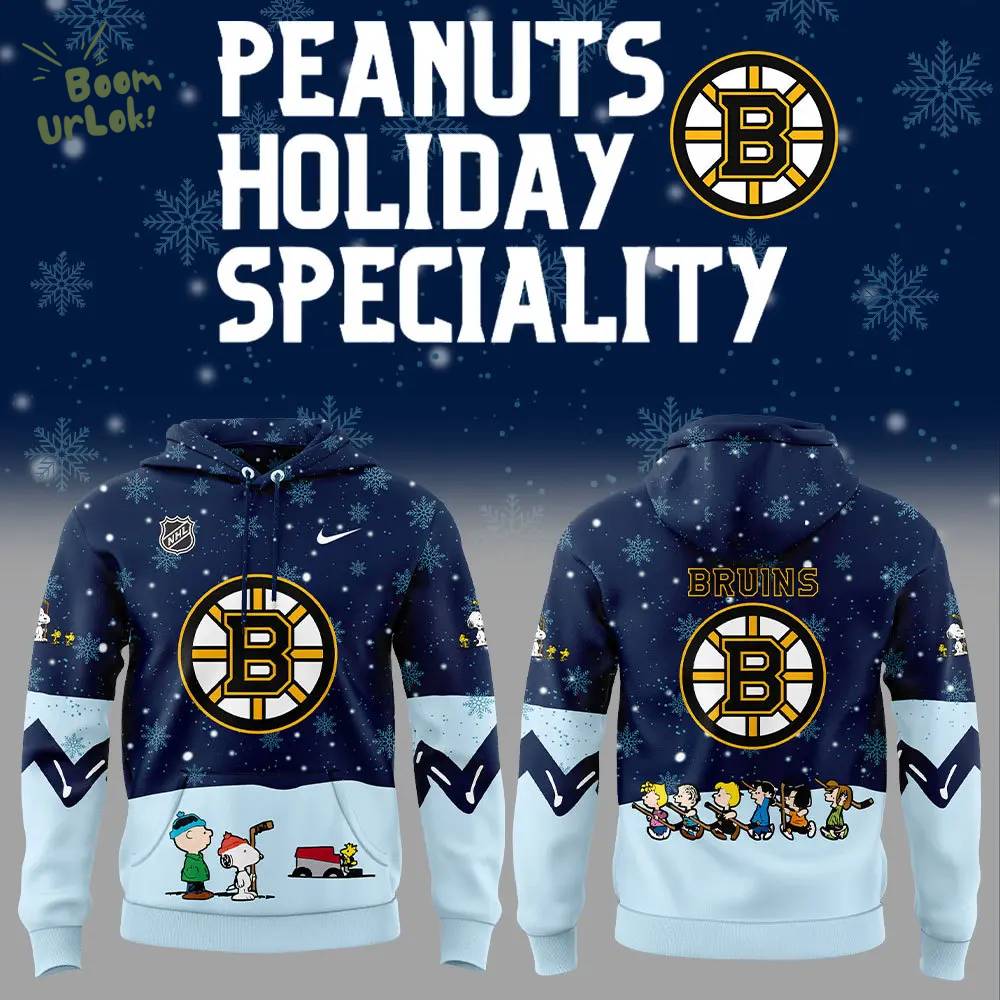 Boston Bruins Peanuts & Snoopy Night Nike Hoodie - 2024 Edition Boston Bruins Peanuts & Snoopy Night Nike Hoodie - 2024 Edition