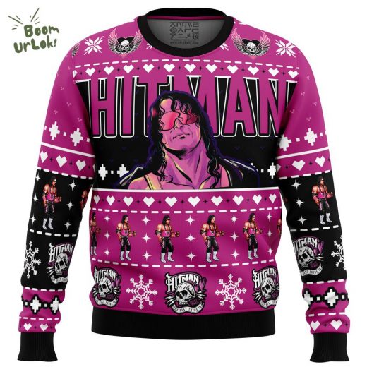 Bret Hart The Hitman Ugly Christmas Sweater – Wrestling Legend Edition