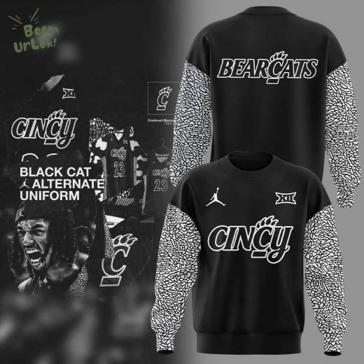 Cincinnati Men’s Basketball Black Cat Alternate Uniform Sweatshirt 2024