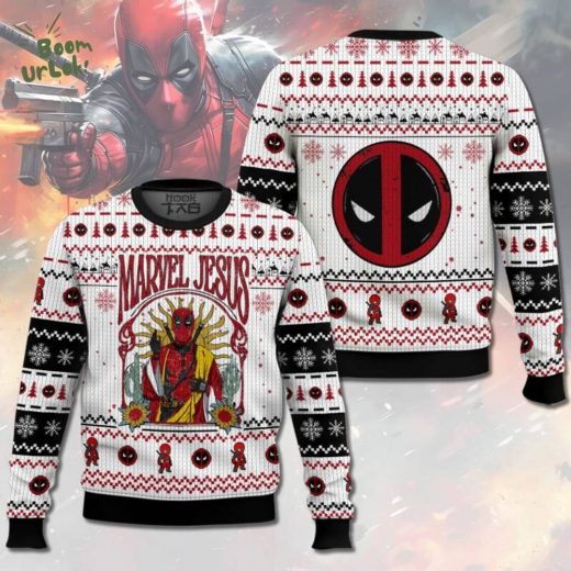 Deadpool Marvel Jesus Ugly Christmas Sweater – Festive Comic Holiday Edition