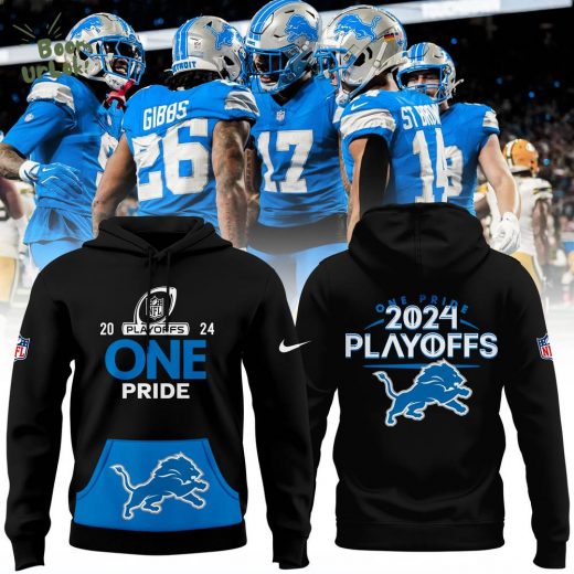 Detroit Lions 2024 Playoff Black Hoodie (Special Edition)