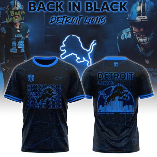 Detroit Lions Back In Black 2024 NFL Limited Edition T-Shirt