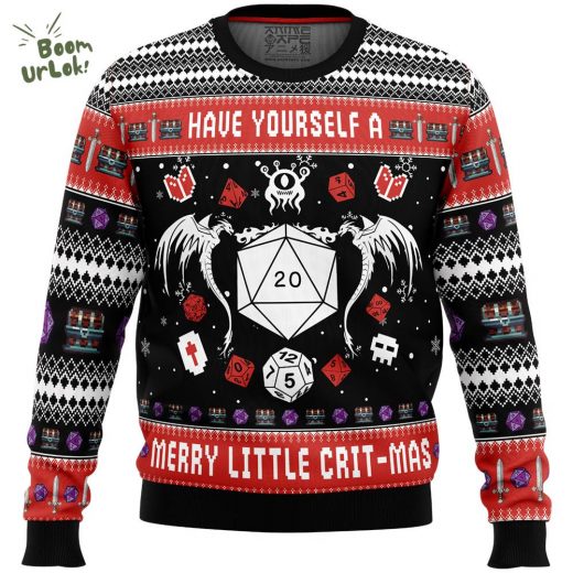 Dungeons & Dragons Merry Crit-Mas Ugly Christmas Sweater – Fantasy Holiday Special