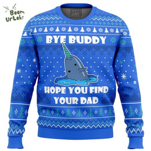 Elf Bye Buddy Ugly Christmas Sweater – Holiday Movie Classic Edition