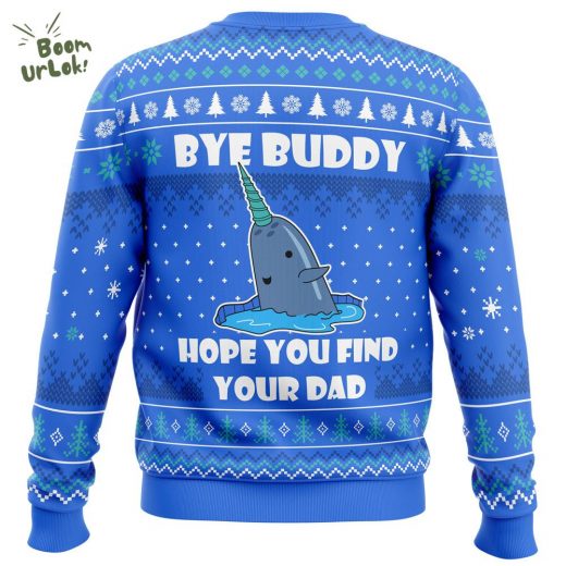 Elf Bye Buddy Ugly Christmas Sweater – Holiday Movie Classic Edition