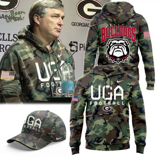 Georgia Bulldogs Football 2024 Salute to Service Camo Hoodie