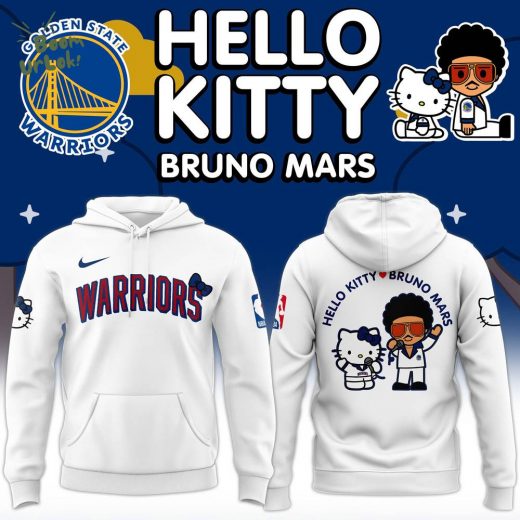 Golden State Warriors 2024 Bruno Mars x Hello Kitty Collab Limited Hoodie