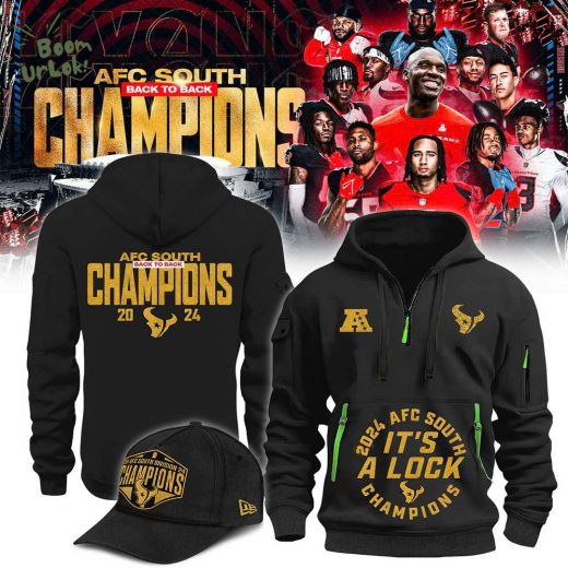 Houston Texans AFC South Division Champions Locker Room Trophy Hoodie 2024