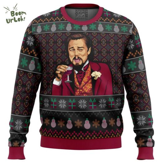 Laughing Leo DiCaprio Meme Christmas Sweater – Hollywood Vintage Holiday