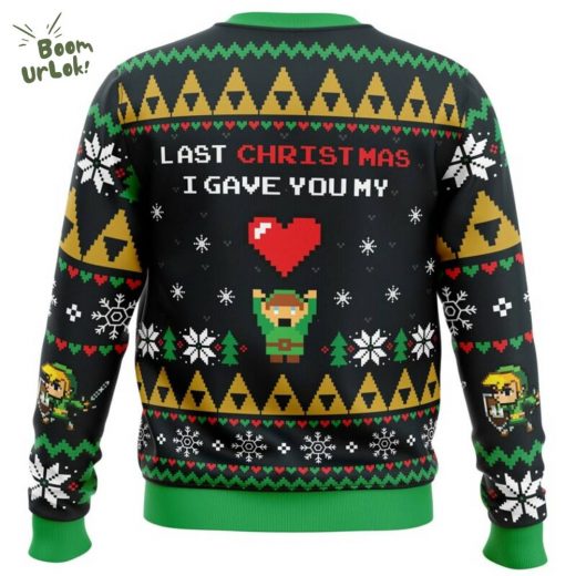 Legend of Zelda Link To My Heart Christmas Sweater – Classic Gaming Holiday Special