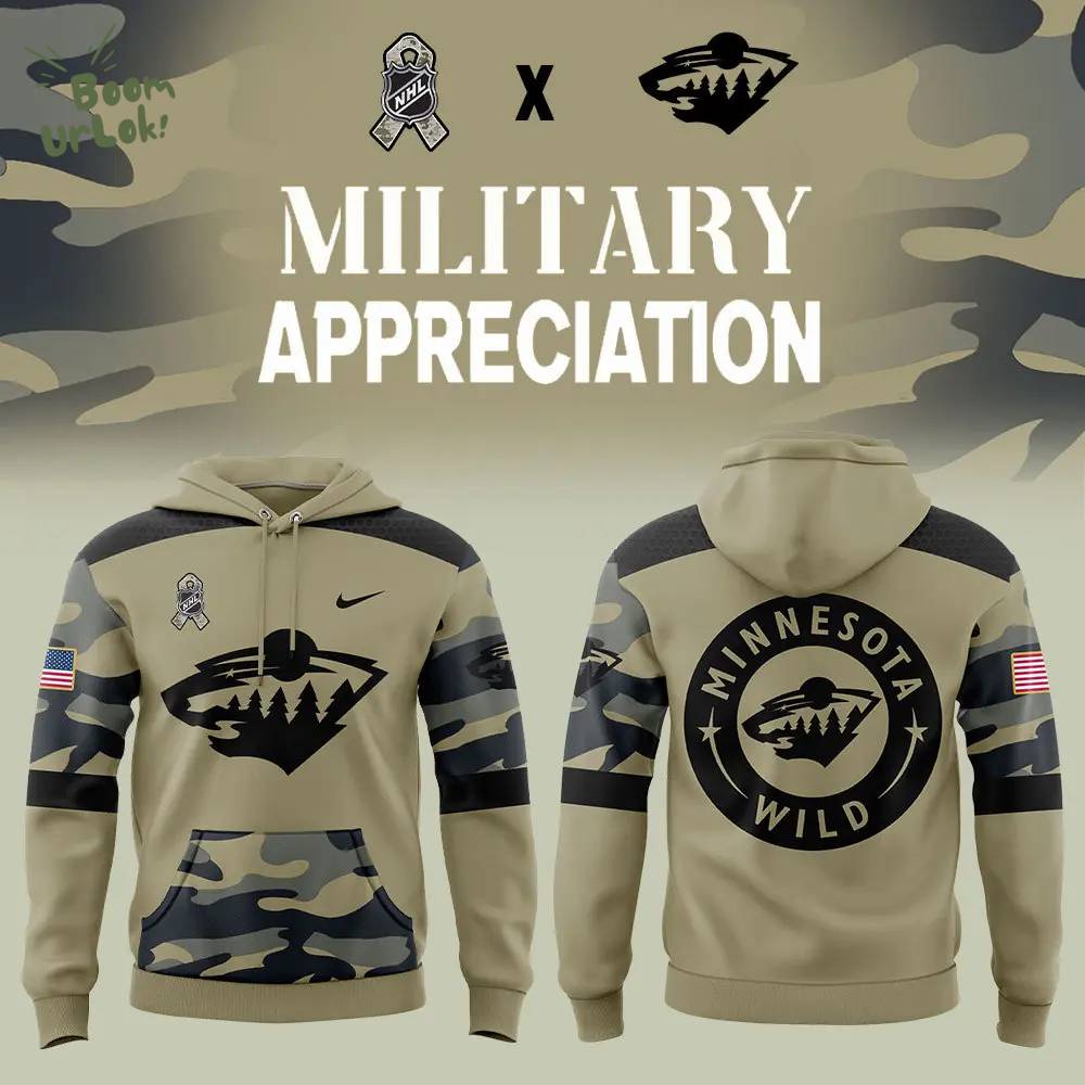 Limited Edition Nike Minnesota Wild Military Appreciation Hoodie Limited Edition Nike Minnesota Wild Military Appreciation Hoodie