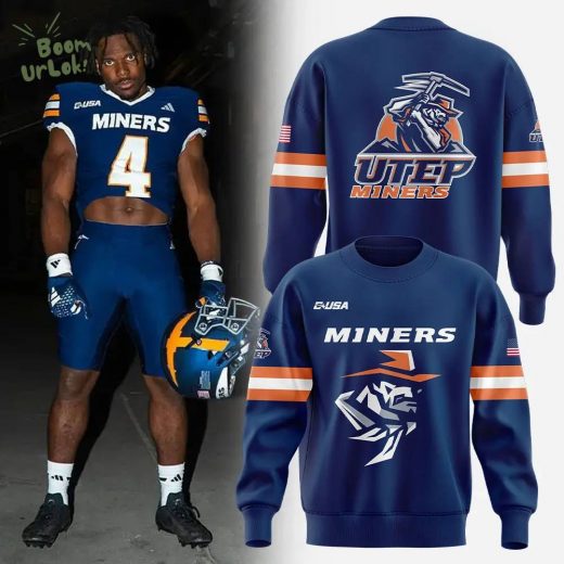 Limited Edition UTEP Football Navy Blue Uniform Sweatshirt – 2024