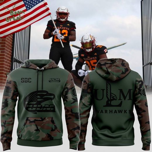 Limited ULM Football Camo 2024 Salute to Service Club Fleece Pullover Hoodie – Military Edition