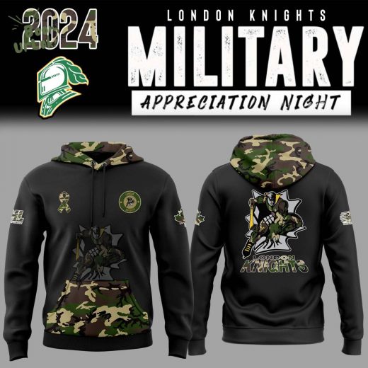 London Knights x 2024 Military Appreciation Night Pullover Hoodie | Special Edition Hockey Hoodie