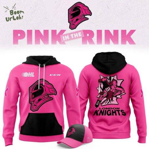 London Knights x Pink in the Rink Night 2024 Pullover Hoodie | Limited Edition Hockey Hoodie