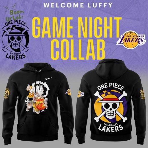 Luffy Gear 5 Joins Lakers One Piece Night Nike Black Hoodie 2024 Special