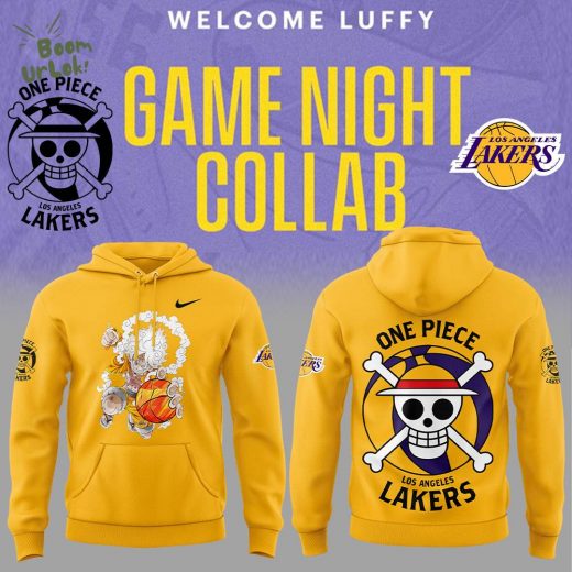 Luffy Gear 5 Joins Lakers One Piece Night Nike Yellow Hoodie Limited Edition