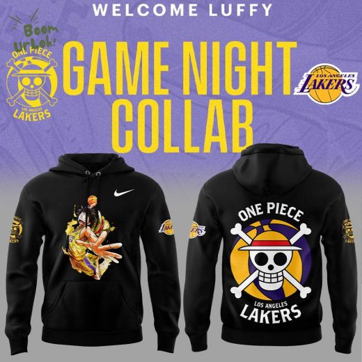 Luffy Joins Lakers One Piece Night Nike Black Hoodie Limited Edition