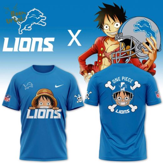 Luffy One Piece x Detroit Lions Nike Limited T-Shirt 2024