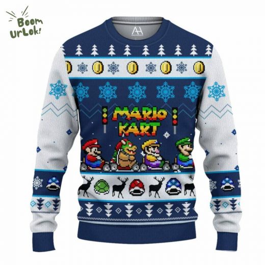 Mario Kart 3D All Over Printed Ugly Christmas Sweater – Video Game Fun