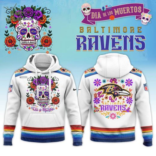 Men’s Nike Dia De Los Muertos Baltimore Ravens 2024 Pullover Hoodie