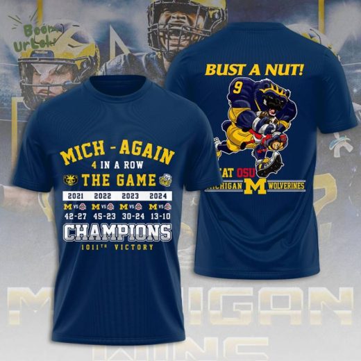 Michigan Wolverines Football 3D Apparel T-Shirt – 2024 Edition