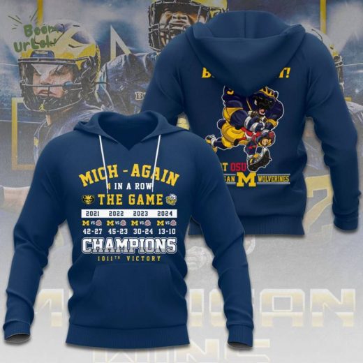 Michigan Wolverines Football 3D Premium Apparel Hoodie