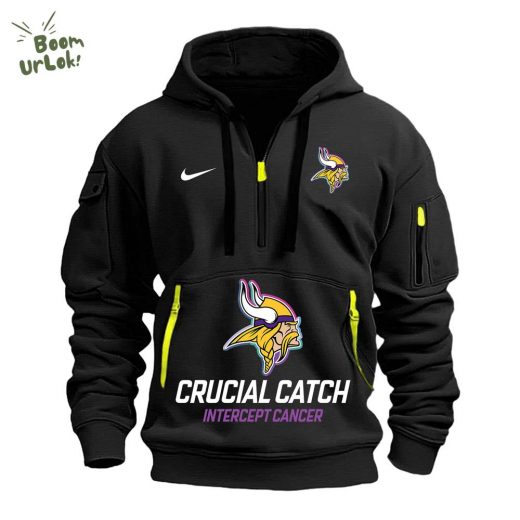 Minnesota Vikings Crucial Catch Black Half Zip 2024 Hoodie – Limited Edition