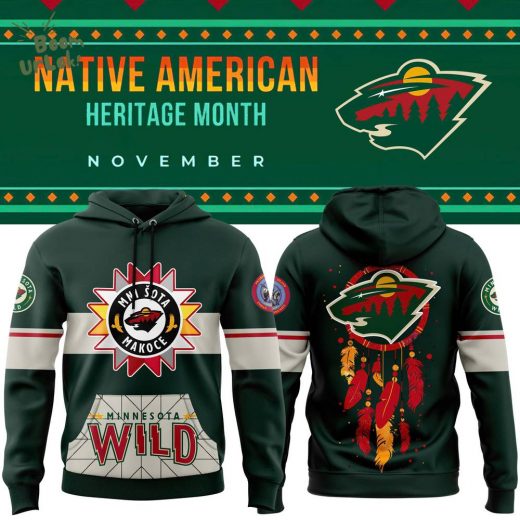 Minnesota Wild 2024 Native American Heritage Month Premium Limited Pullover Hoodie – NHL Edition