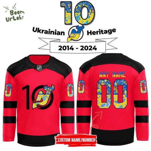 New Jersey Devils x Ukrainian Heritage Day 2024 Limited Edition Custom Jersey