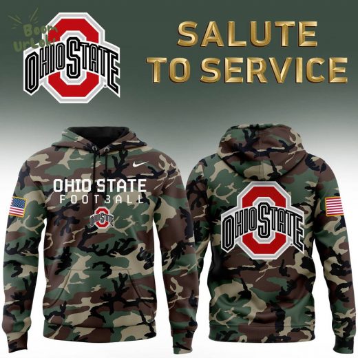 Ohio State Buckeyes 2024 Nike Camo Salute to Service Hoodie