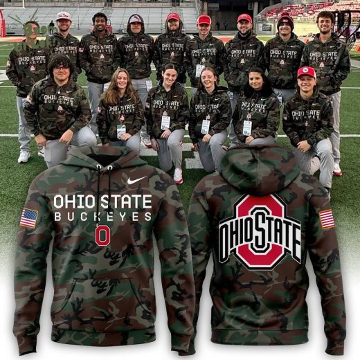 Ohio State Football Nike Camo 2024 Salute to Service Pullover Hoodie