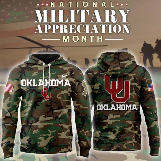 Oklahoma Sooners 2024 Camo Military Appreciation Club Hoodie – Salute to Service