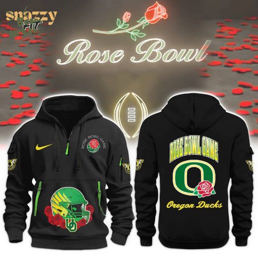 Oregon Duck Rose Bowl Game 2025 Playoff Black Hoodie