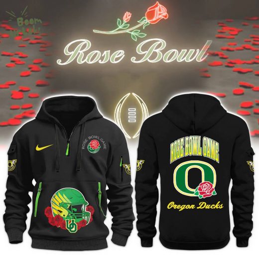 Oregon Duck Rose Bowl Game 2025 Playoff Black Hoodie