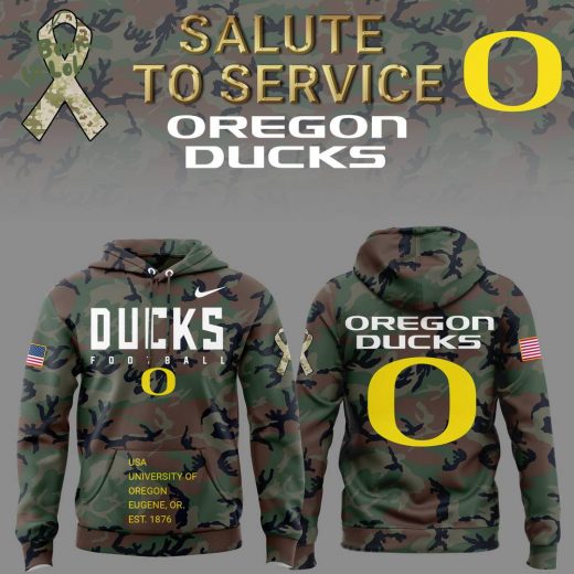 Oregon Ducks 2024 Nike Camo Military Appreciation Club Pullover Hoodie – Salute to Service