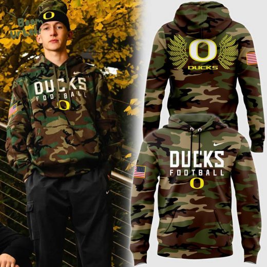 Oregon Ducks 2024 Nike Salute to Service Fleece Pullover Hoodie – Military Support