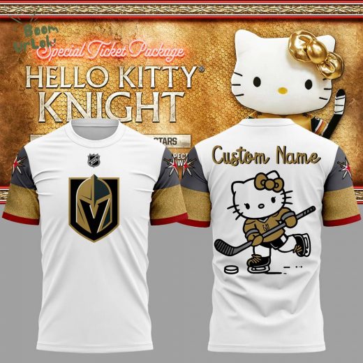 Personalized Vegas Golden Knights x Hello Kitty T-Shirt 2024 Version 2