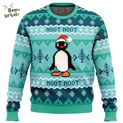 Pingu NOOT NOOT Ugly Christmas Sweater – Holiday Cartoon Edition