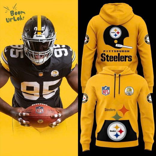 Pittsburgh Steelers 50th Anniversary Throwback Yellow Super Bowl Hoodie